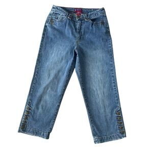 Westport Y2K Denim Womens Capri Jeans Sz 4 McBling Indie Streetwear Coastal
